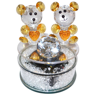 "Crystal Teddy Decorative Piece -001 (orange - Click here to View more details about this Product